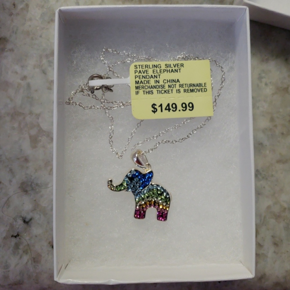 Macy's Rainbow Elephant Pendant
